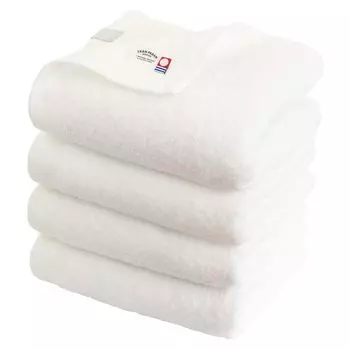 Сезонные полотенца Trampalan, полотенце Imabari, сертифицированный набор полотенец для лица из 4 ориори, сделано в Японии, плотный хлопок 100% (Тип осень/зима/белый)