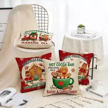 Сезонный дизайн Рождественские украшения без подушки Сердцевина Рождественская красная наволочка