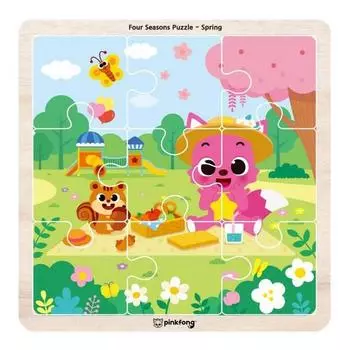 Сезонный пазл Pink Pong Spring, 1, 9 горошин, Корея. Лучший пазл для малышей.