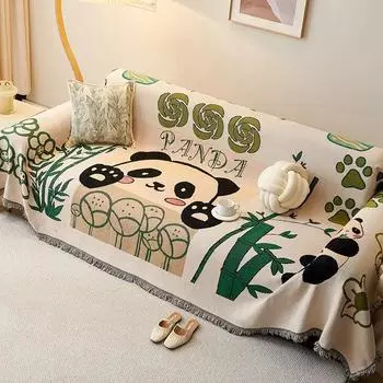 Сезонный универсальный диванный халат с кисточками и краями из хлопка, двухсторонний пыленепроницаемый чехол для дивана, удобный нескользящий чехол, одеяло 90x90cm