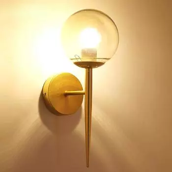 Сферический настенный светильник, краткое настенное освещение для спальни, кабинета, простая ночник, скандинавская настенная лампа, новая модель, золото, черный цвет