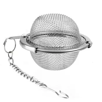 Сферический запирающийся шарик для специй, ситечко для чая, гаджеты, ситечко для чайных специй, сетчатый заварочный шарик, шарик для приправ, многоразовый из нержавеющей стали