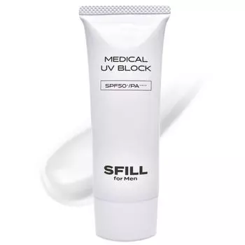 SFILL Лечебный УФ-фильтр солнцезащитный крем Водостойкий уход за кожей Профилактика морщин и пятен Увлажняющая сыворотка с ниацинамидом для мужчин SPF50+ Мужская не отбеливающая