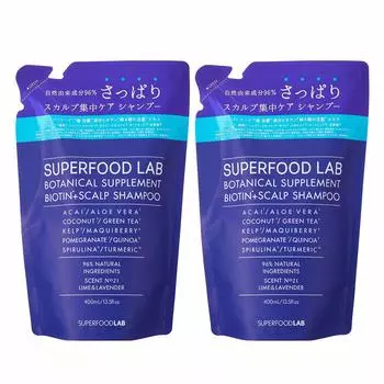 SFL Food Biotin Contains Essence Шампунь Сменный блок Набор из 2 шт. (Супер Лаборатория) [Кожа головы] Без добавок, без силикона