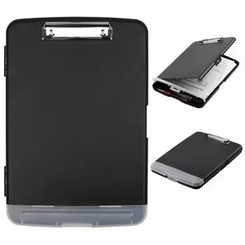 SFLHHDM Планшет для хранения файлов A4 Папка-регистратор A4 Многофункциональная папка-регистратор A4 Блокнот для записей Двойной чехол для документов Блокнот для заметок Пластиковый футляр для файлов с ручкой чёрный