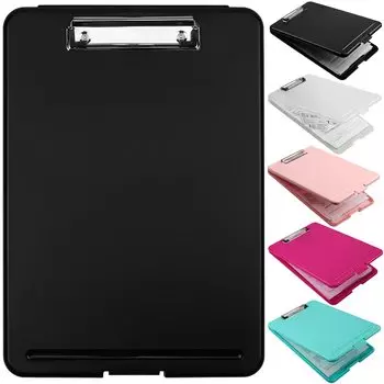SFLHHDM Планшет для хранения файлов формата А4 Папка-регистратор формата А4 для медсестры Стильная доска-зажим формата А4 с чехлом для хранения Доска для рисования Милая подложка Водонепроницаемая документация чёрный