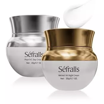 Sfralls Firming Night Moisturizer and Pearl VC Day Cream set 20g+20g Увлажняющий крем для лица, укрепляющий и увлажняющий, двойного назначения, подарочный набор для путешествий белый