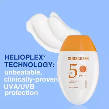 Sfralls SUNSCREEN SPF50 PA+++ 50 г Защитный экран от УФ-лучей увлажняющий солнцезащитный крем с лучшей впитываемостью и освежающей текстурой, похожей на лосьон белый
