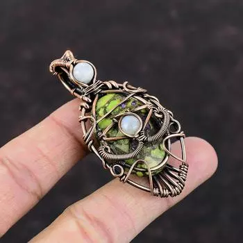 Сглаз, медный стихтит, кулон, медная проволока, кулон, радуга, ювелирные изделия из лунного камня, кулон из драгоценного камня ручной работы, медные украшения для подарка