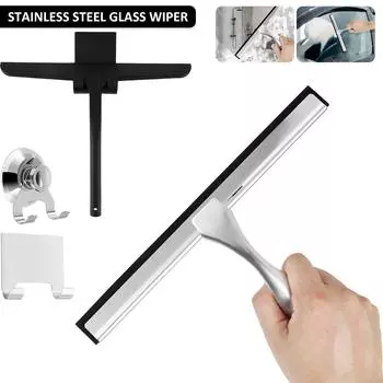 Сгон для душа из нержавеющей стали, стеклоочиститель с крючками, силиконовый скребок для пола, окна, чистящие средства для дома, ванной комнаты, автомобиля