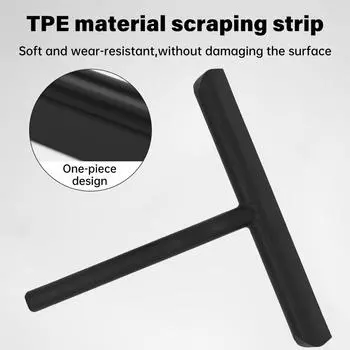Сгон для душа, скребок для стекла, очиститель для душа с силиконовым держателем, скребок для зеркал в ванной, щетка для чистки стекла чёрный