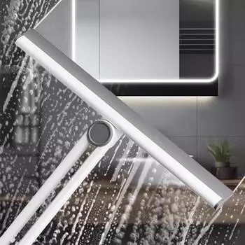 Сгон для мытья окон, двухсторонний дизайн, стеклянные двери, водный очиститель, отличная очистка, мощный очиститель окон серый