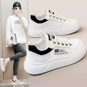 Sh617 Новые сетчатые туфли, кроссовки на весну и осень, универсальные женские туфли на платформе с сетчатой поверхностью, увеличивающие рост туфли на досках, белые туфли 35