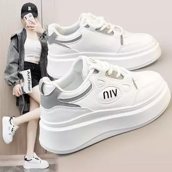 Sh711 новые повседневные кроссовки одного цвета, осенняя модная дышащая обувь с поднятой подошвой, студенческая корейская мода 35