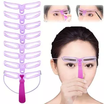 Шаблон для бровей Forahome для набора из 8 штук 2 типа Включает в себя легко придать форму бровям Брови легко рисовать Макияж для бровей Товары для макияжа Женщины, Обновление, фиолетовый