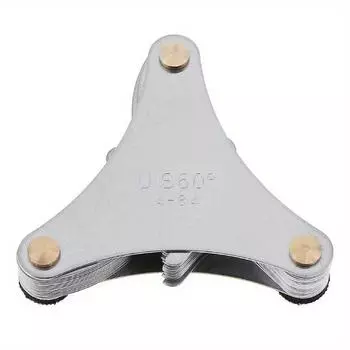 Шаблон для измерения шага резьбы SAE из нержавеющей стали, спецификация США, 60° шаблоны для резьбы с лезвиями, диапазон 4-84 для промышленных измерений 1set серебряный