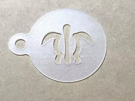 Шаблон для латте-арта Трафарет для кекса Кофе Эспрессо Кофе Латте Капучино Украшение бариста Гавайская морская черепаха [latte-art-008-1] [Прибл.