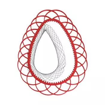 Шаблон для рисования спирального искусства, геометрическая линейка, шаблон спирального круга, трафарет спиральной кривой для художественных промыслов «сделай сам», эскиз для студентов и детей красный