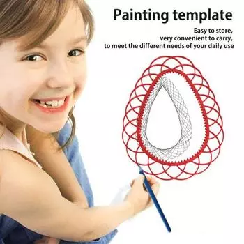 Шаблон для рисования спирального искусства, геометрическая линейка, шаблон спирального круга, трафарет спиральной кривой для художественных промыслов «сделай сам», эскиз для студентов и детей красный