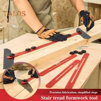 Шаблон для ступеней лестницы, высокоточный, регулируемый, простой в использовании, портативный измеритель ступеней лестницы с угловой измерительной отметкой чёрный