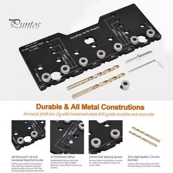 Шаблон для сверления отверстий в шкафу с регулируемой полкой, нержавеющий, устойчивый к коррозии, высокоточный, инструмент для деревообработки чёрный