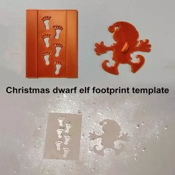 Шаблон гнома Рождественский пластиковый трафарет следа Шаблоны силуэтов эльфа для праздничного окна темно-оранжевого