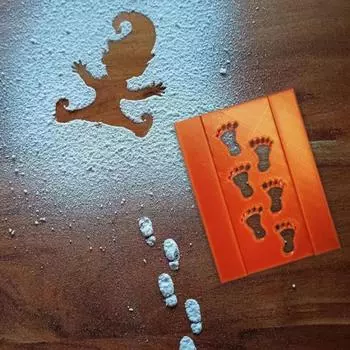 Шаблон гнома Рождественский пластиковый трафарет следа Шаблоны силуэта эльфа для праздничного оконного стекла темно-оранжевого