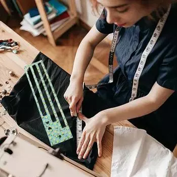 Шаблон кармана на молнии Шаблон для изготовления акриловой молнии Шаблон для измерения молнии с узором «Лимон» 1 Set