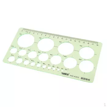 ШАБЛОН КРУГОВ ОТ 2 мм до 40 мм ТРАФРАФ ДЛЯ ЧЕРТЕЖА 20 СМ