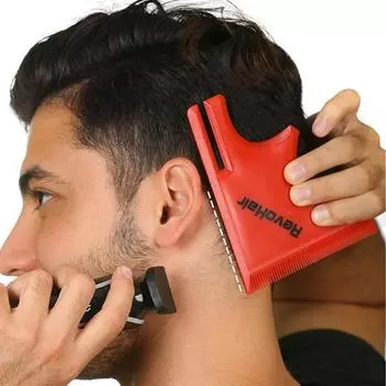 Шаблон линии роста волос Точное позиционирование Удобный инструмент для стрижки Многофункциональный трафарет линии роста волос для семьи красный