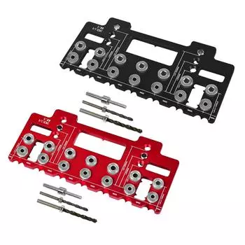 Шаблон направляющей для сверления отверстий для шкафов из алюминиевого сплава для улучшения дома Мастерская по сборке шкафов красный