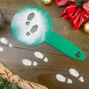 Шаблон отпечатка ноги рождественского эльфа с эргономичной длинной ручкой для многоцелевого использования на праздничной стене своими руками