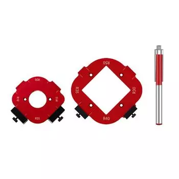 Шаблон радиуса угла фрезера, Шаблон радиуса фрезера, Алюминиевые шаблоны для фрезера для деревообработки, Угловые приспособления для фрезера красный