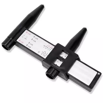 Шаблон расположения болтов обода колеса Черный PCD штангенциркуль Инструмент для измерения расстояния от отверстия Колеса 8LUG Модифицированная линейка расстояния от отверстия Проверка толщины