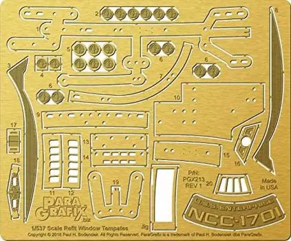 Шаблон сверления окон Star Trek Refit Enterprise PGX213 - - золотой