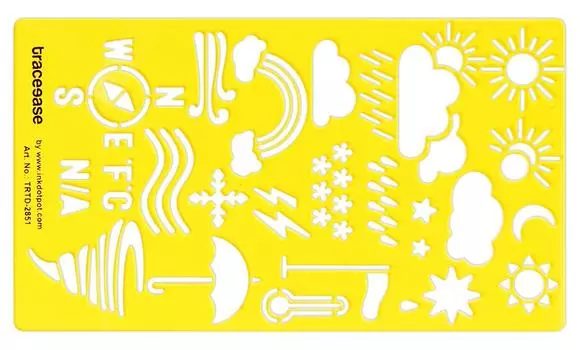 Шаблон журнала Traceease, прогноз погоды, капли дождя, зонтик для выжигания по дереву, выкройки, рисунки и вырезы символов, акриловый трафарет 7 X 4 Inches жёлтый