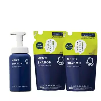 Shabondama Soap Soap Shampoo Бутылка 520 мл 1 бутылка Soap Soap Shampoo Сменный блок 420 мл x 2 Для мужчин [Оптовая закупка] Мужское + Мужское Без добавок