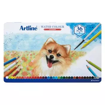 Shachihata Artline Watercolor Colored Pencil 36 Colors with Watercolor Brush KCP-W36C/H