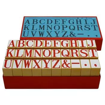 Shachihata Stamp Patterned Rubber Stamp Alphabet Set Extra Large Size 26 x 17 mm Print Area TEA-03