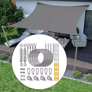 Shade Hardware Kit Accessories Replacement Easy Installation for Rectangle & Triangle Sail 52pcs