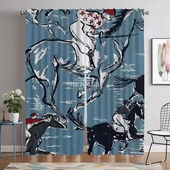 Shades Hermess Blackout Curtains 2 Pieces Curtains for Bedroom Living Room Curtain Partition Halloween Decoration Kitchen Camera W50xH70cmx2pcs-CL