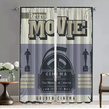 Shades Movie Modern Living Room Curtains 2 Pieces Partition Window Curtain Home Interior Curtains for Camera Tulle for Bedroom W50xH70cmx2pcs-CL