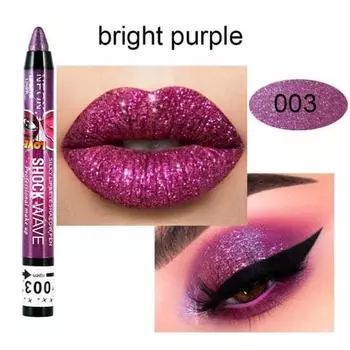 Shadow Eye Makeup Pearlescent Eye Shadow Lipstick Pencil Waterproof Glitter Matte Makeup Pigment Silkworm Pen 2 in 1, 03, 1 piece