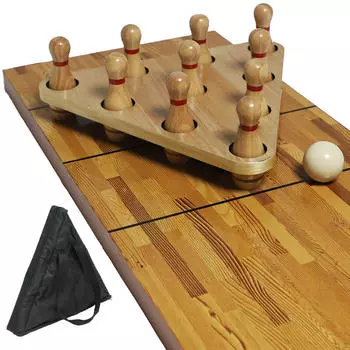 Шаффлборд Набор кеглей для боулинга Настольная игрушка Интерактивное оборудование Деревянное для взрослых