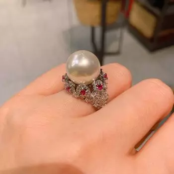Шаг в желание простое Ao fritillary жемчуг открытое кольцо женское модное цветное сокровище ретро кольцо ювелирные изделия