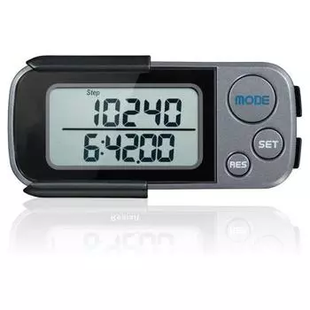 Шагомер для ходьбы 3D с зажимом и шнурком 30 дней памяти Simple Step чёрный