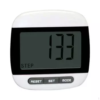 Шагомер для ходьбы Точный счетчик шагов Простой зажим с цифровым дисплеем Электронный чёрный