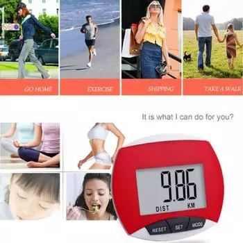 Шагомер Портативный Точное чтение Шаг Коррекция Электронный большой экран Использование для бега зелёный