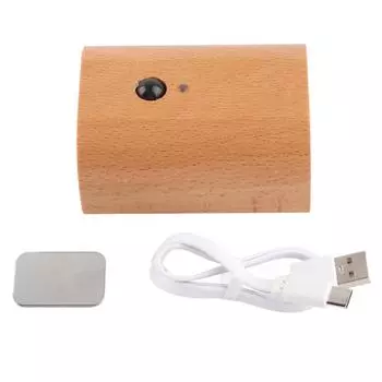 Шаговый светильник настенный бра бук дерево датчик движения от заката до рассвета магнит 2 боковое освещение USB