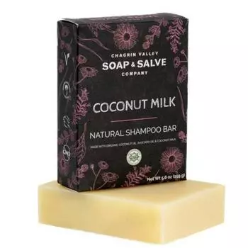 Shagreen Valley Soap Salve Shampoo Bar Coconut Unscented Organic Vegan Curly All Hair Types 5,6 унций, 1 штука (Пакет из 1)
